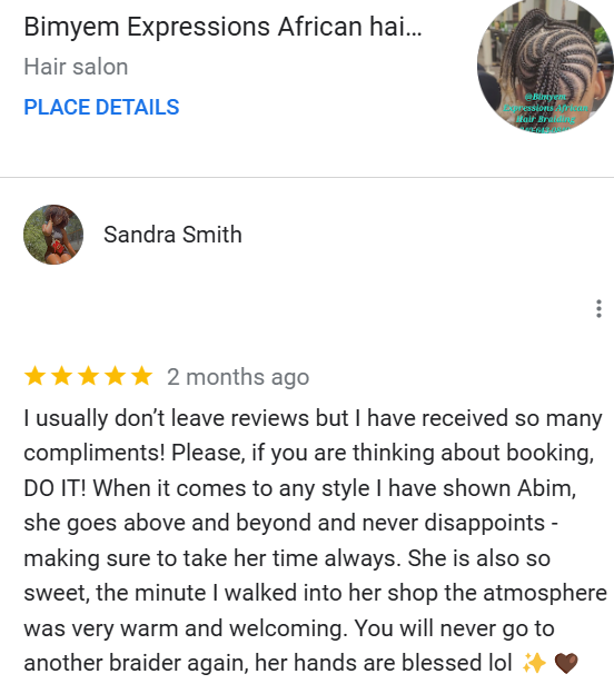 Review for African hair Braid and beauty Salon near Arlington, Grand prairie, Dallas and Fort Worth